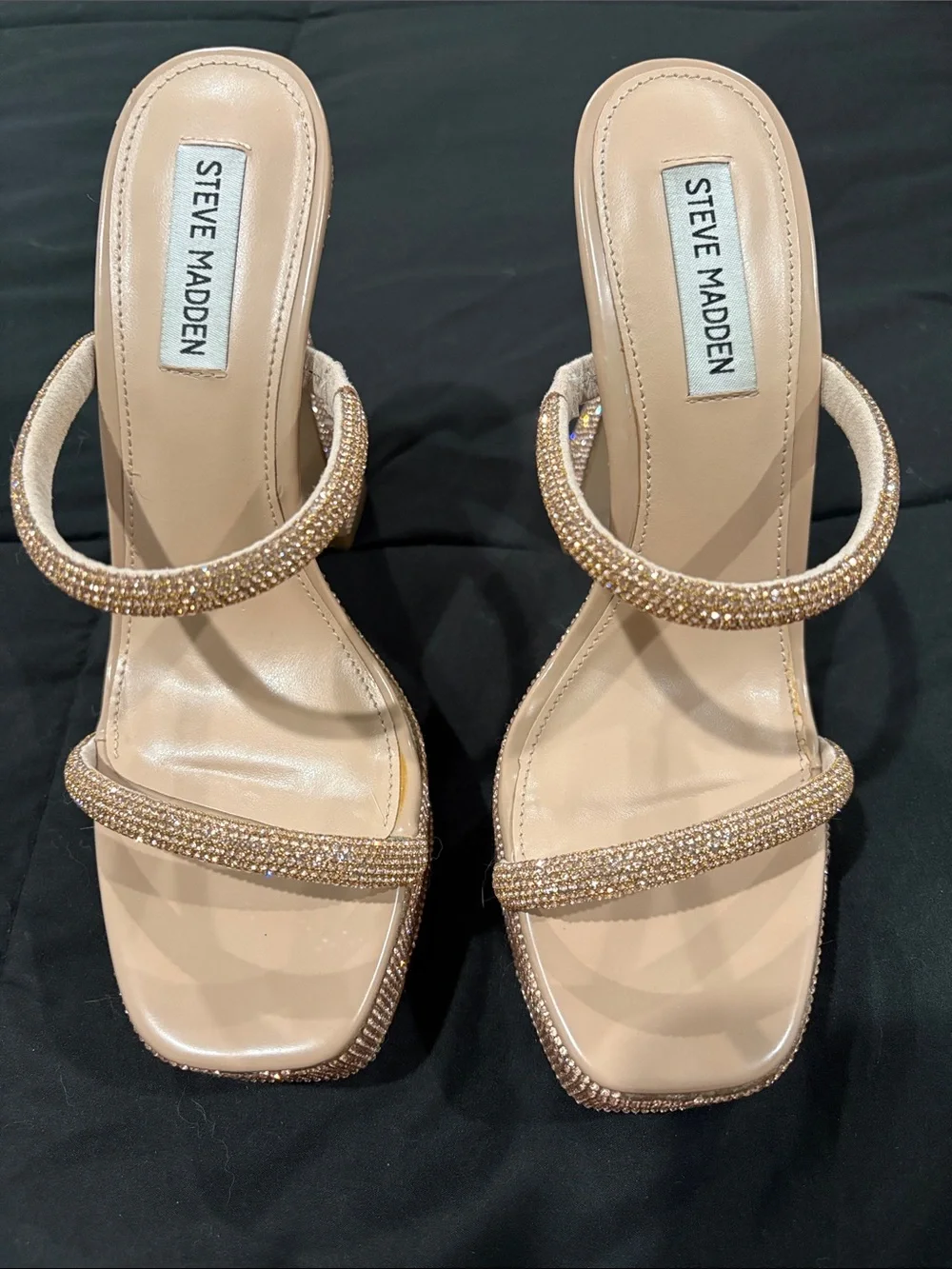 Steve Madden Rose Gold Rhinestone Platform Heels